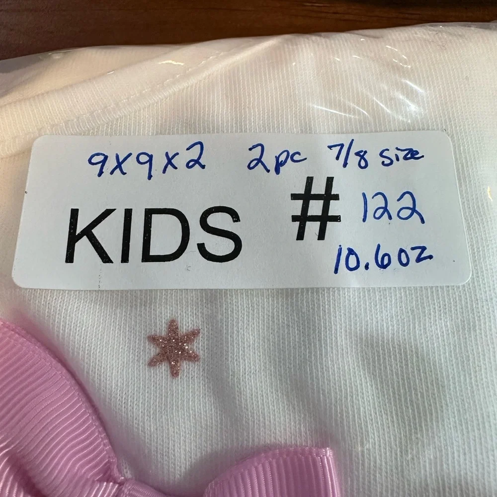 Cynthia Rowley girls 7/8 size White Gingerbread Pajama 2-Piece‎ set